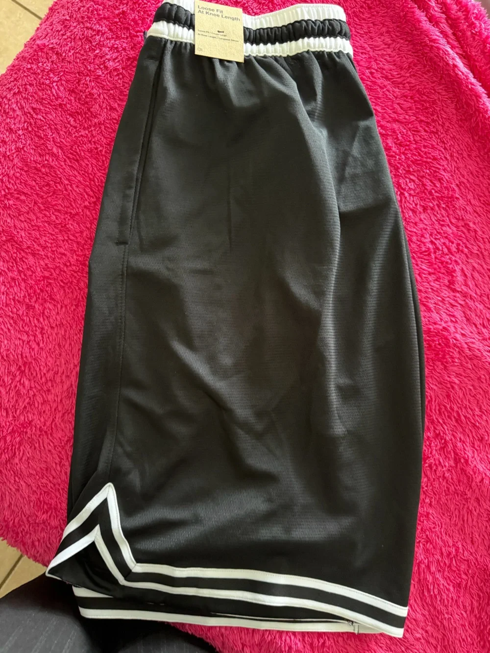 Nike Black Shorts with White Elastic Trim